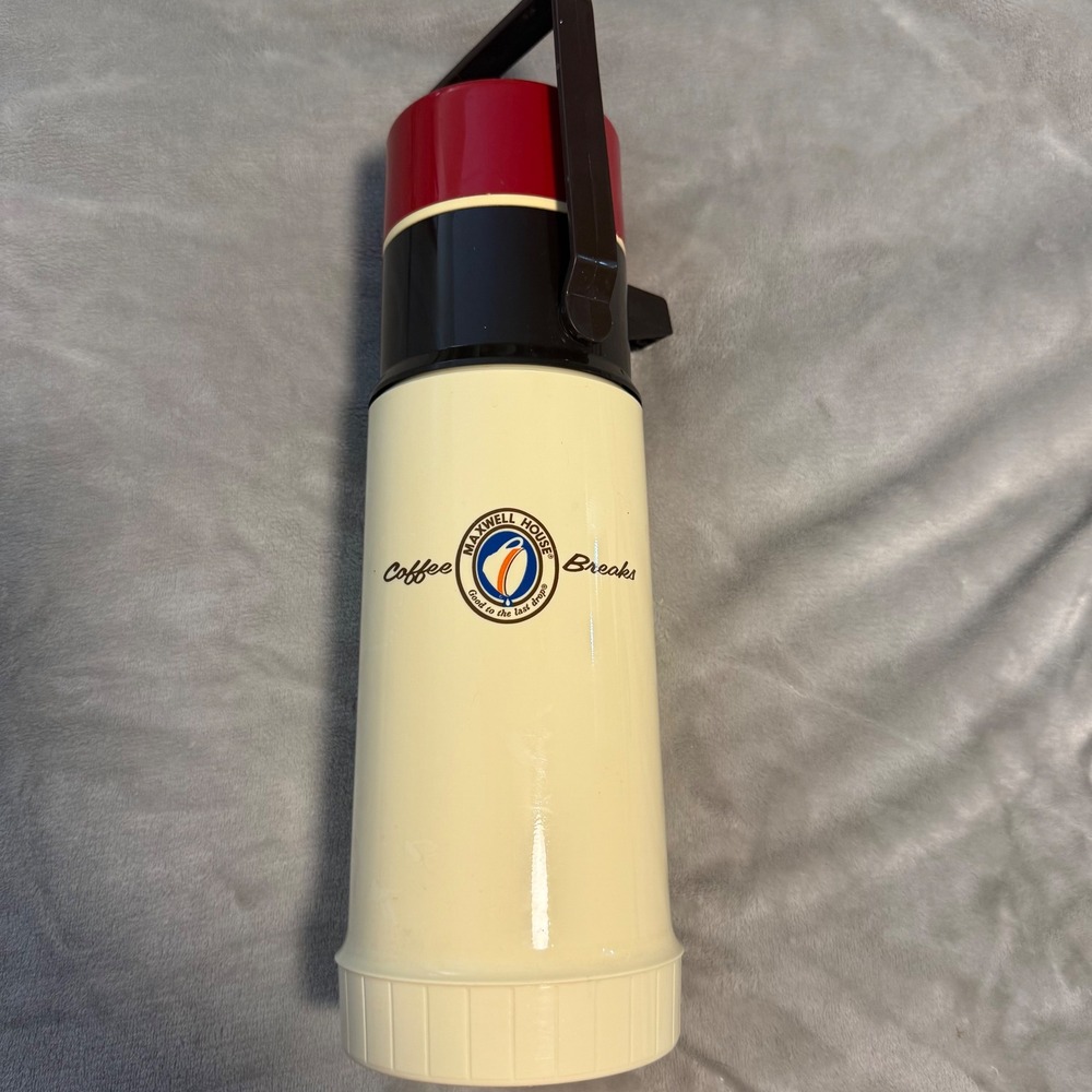 Vintage Maxwell House Coffee Pump Thermos 1 Liter USA 1970s